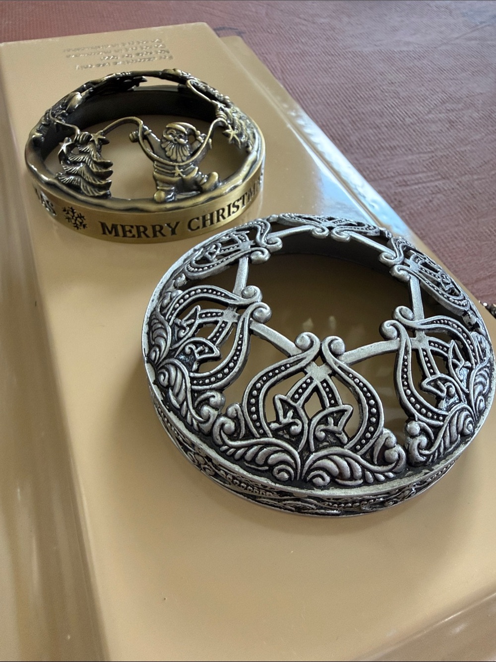 Ornate Metal Trinket Boxes — Gold and Silver Decorative Lids